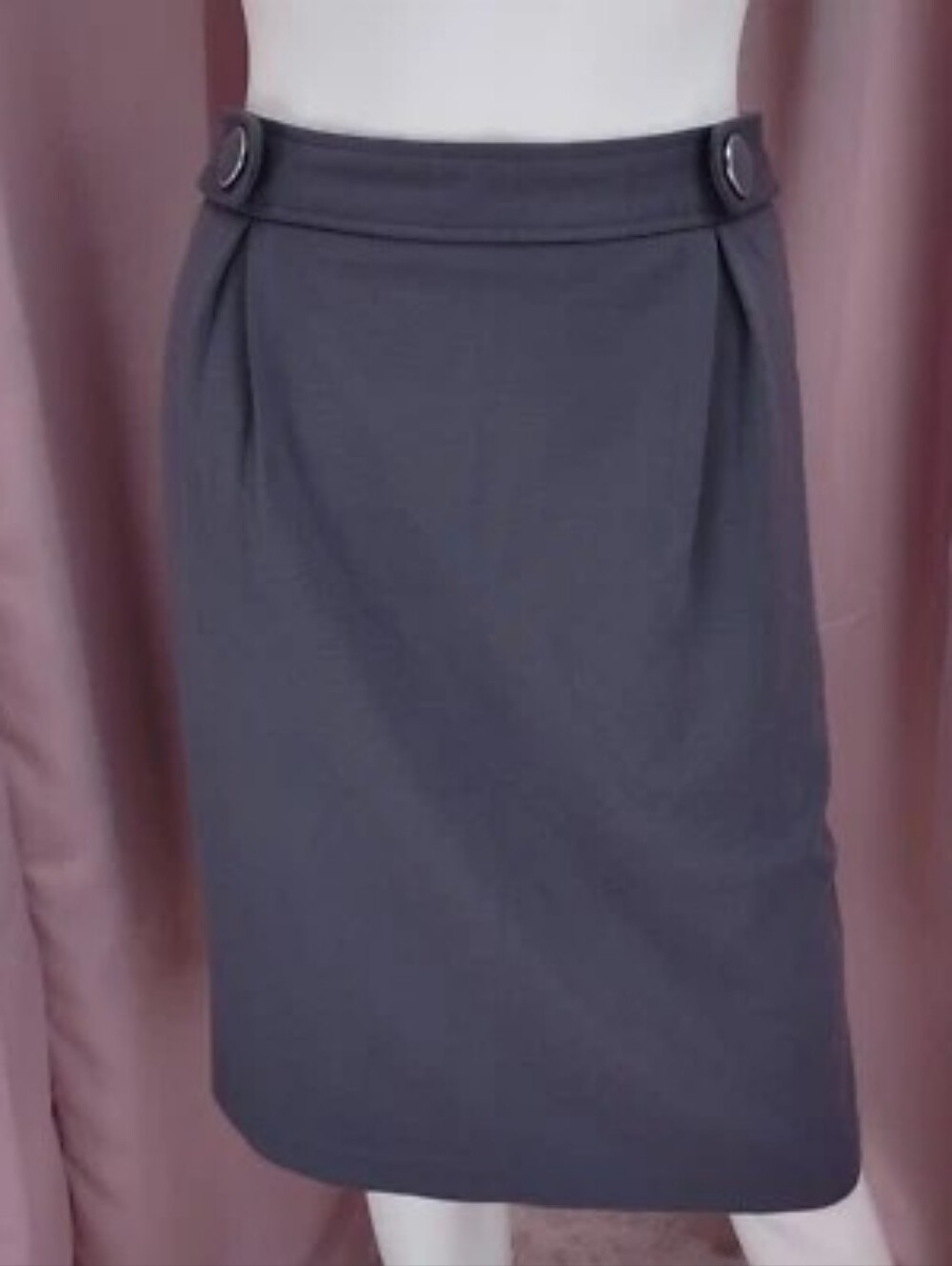 Grace Elements Women's Gray Pleated Knee Length Pencil Skirt W/ Pockets 4 NWT - Picture 2 of 5